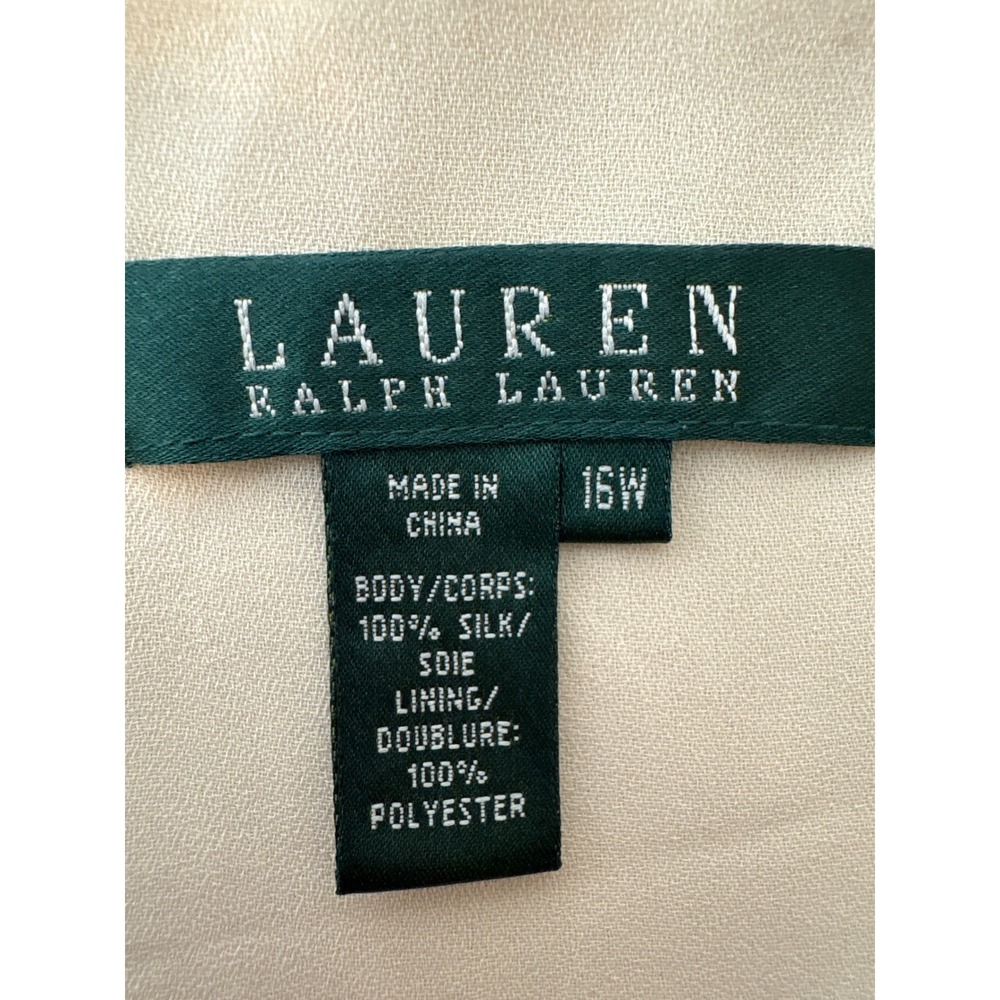 Lauren Ralph Lauren Cream Satin V-Neck Tank Top - Picture 3 of 8
